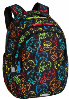CoolPack viackomorový školský batoh čierny, Odtiene modrej, Odtiene žltej a zlatej, Multicolor 21 l